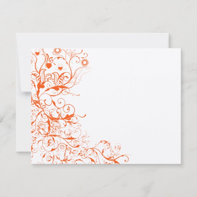 Carte de réponse RSVP de mariage Oiseaux & Tourbil (Devant)