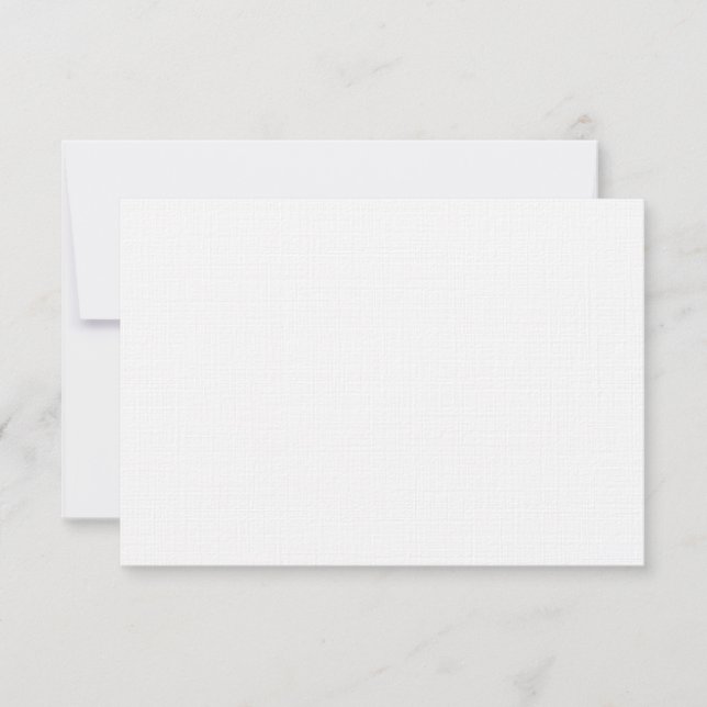Carte de réponse RSVP de mariage papier lin (Devant)