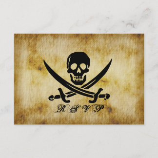 Carte de réponse RSVP de mariage pirate