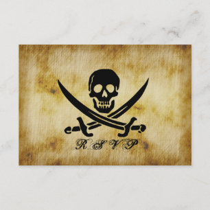 Carte de réponse RSVP de mariage pirate