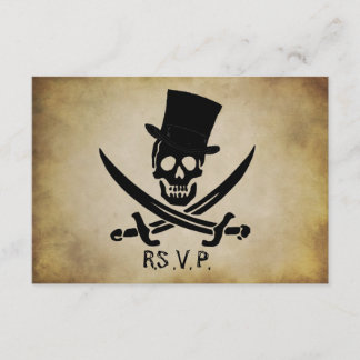 Carte de réponse RSVP de mariage pirate