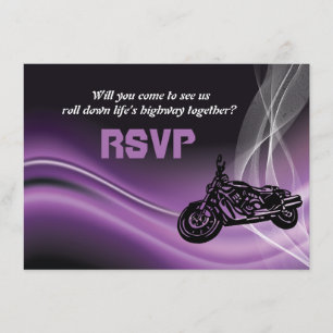 Carte de réponse RSVP de mariage pour motard rouli