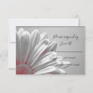 Carte de réponse RSVP de mariage Red Floral Highli