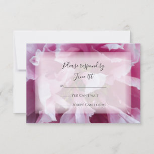 Carte de réponse RSVP de mariage rose de pivoine