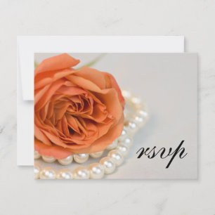 Carte de réponse RSVP de mariage Rose orange et pe