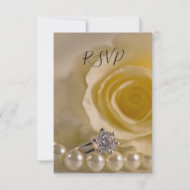 Carte de réponse RSVP de mariage RSVP à anneaux de (Devant)