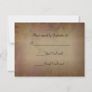 Carte de réponse RSVP de mariage RSVP de Feuilles 