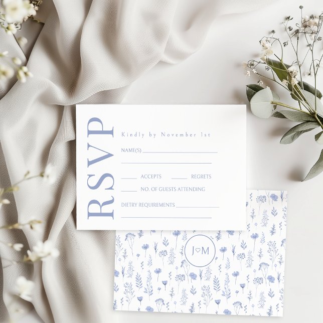 Carte de réponse RSVP de mariage RSVP Flower Garge (Créateur téléchargé)