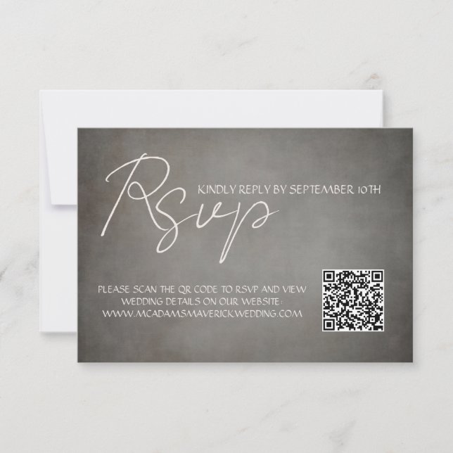 Carte de réponse RSVP de mariage RSVP minimal élég (Devant)