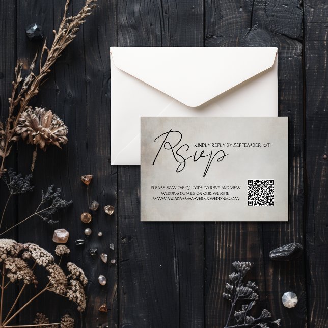 Carte de réponse RSVP de mariage RSVP minimal élég (Créateur téléchargé)