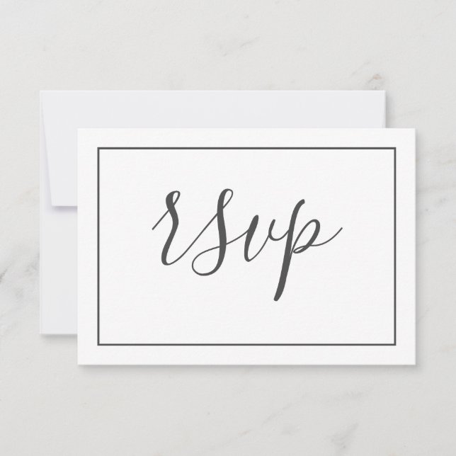Carte de réponse RSVP de mariage Simple Élégance (Devant)