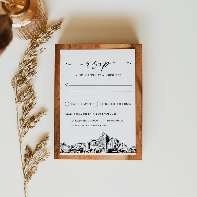 Carte de réponse RSVP de mariage Skyline San Jose (Créateur téléchargé)