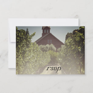 Carte de réponse RSVP de mariage Vineyard et Red B