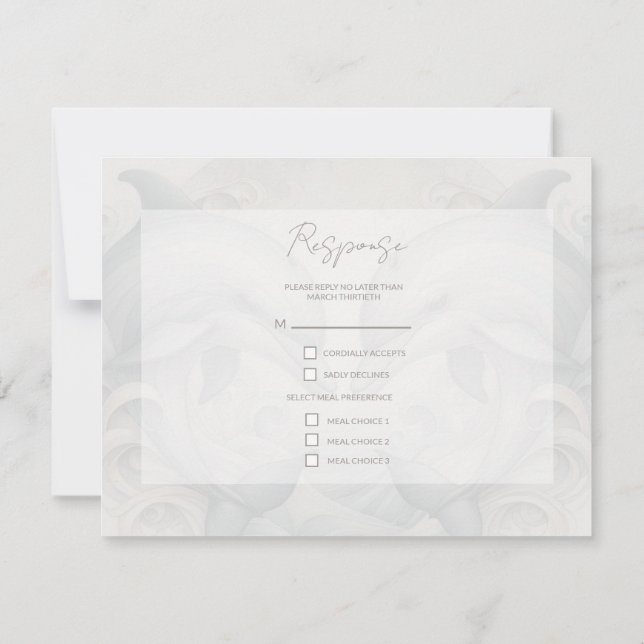Carte de réponse RSVP de mariage Whimsy moderne (Dos)