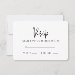Carte de réponse rsvp de script géométrique.