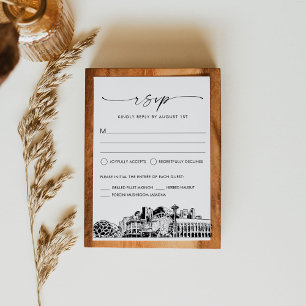 Carte de réponse RSVP de Seattle Skyline Wedding