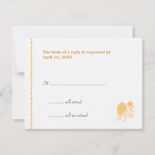 Carte de réponse RSVP du boîtier mariage dahlia ja