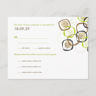 Carte de réponse RSVP du Mariage des arbres et ann