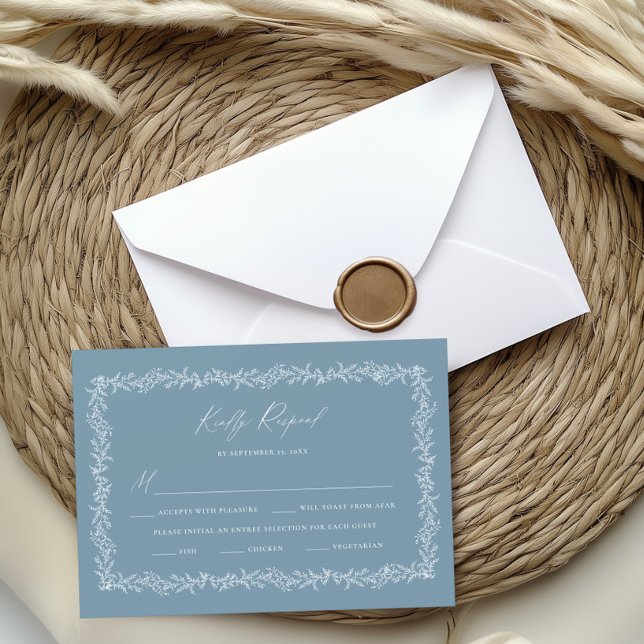Carte de réponse RSVP Dusty Blue Faire-part de mar (Créateur téléchargé)