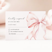 Carte de réponse RSVP Elegant Bow Rose