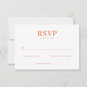 Carte de réponse RSVP Elegant Coral
