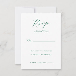 Carte de réponse RSVP Elegant Mint