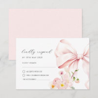 Carte de réponse RSVP Elégante à la boucle florale
