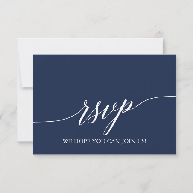 Carte de réponse RSVP élégante avec calligraphie b (Devant)