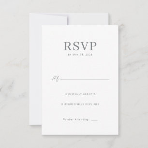Carte de réponse RSVP élégante en nuances de gris