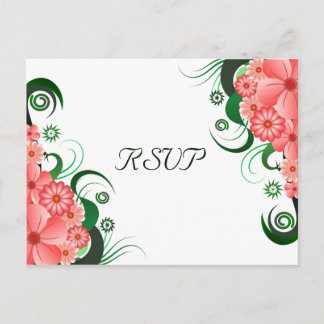 Carte de réponse RSVP élégante pour Hibiscus rose