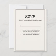 Carte de réponse RSVP élégante pour mariage Old Mo