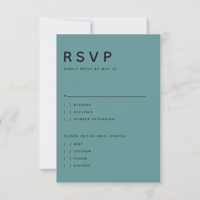 Carte de réponse RSVP en majuscules de la rédactio (Devant)