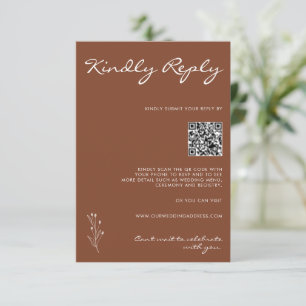 Carte de réponse RSVP en terre cuite à motif moder