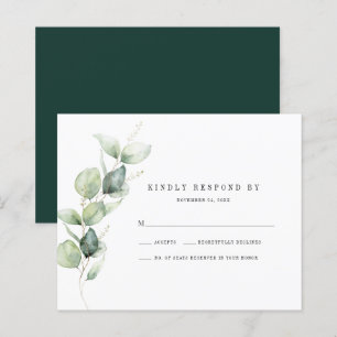Carte de réponse RSVP Eucalyptus Foliage Wedding