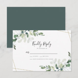 Carte de réponse RSVP Eucalyptus Wedding