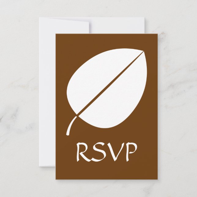 Carte de réponse RSVP Feuilles d'automne au Chocol (Devant)