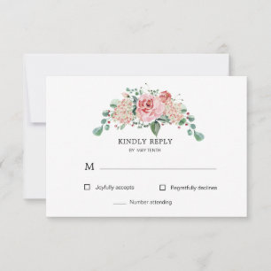 Carte de réponse RSVP fleur de minuit