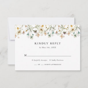 Carte de réponse RSVP Fleur sauvage