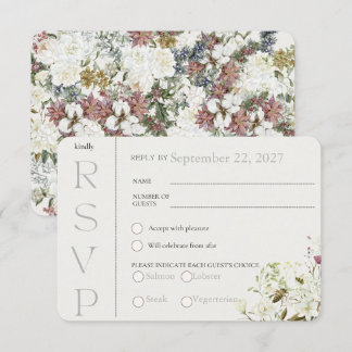 Carte de réponse RSVP Fleur sauvage florale