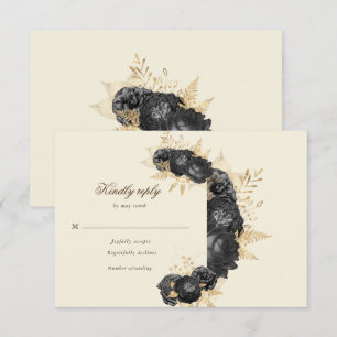 Carte de réponse RSVP fleurs à l'aquarelle roses n