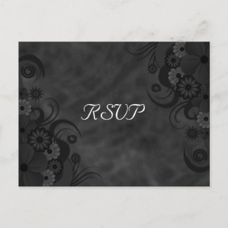 Carte de réponse RSVP Floral Gothique Black Chalkb
