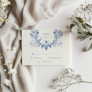 Carte de réponse RSVP Floral Vintage français