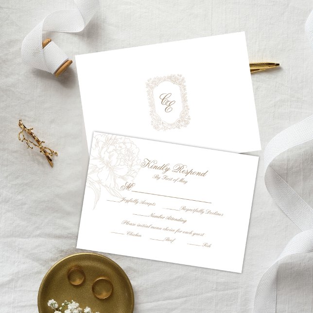 Carte de réponse RSVP florale classique (Créateur téléchargé)
