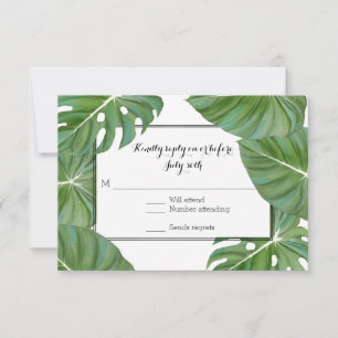 Carte de réponse RSVP Foliing Feuilles de feuilles