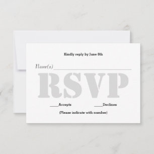 Carte de réponse RSVP - Fond gris pochoir