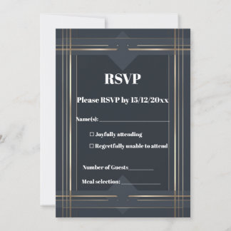 Carte de réponse RSVP géométrique moderne