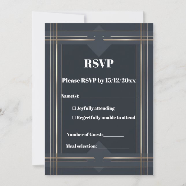 Carte de réponse RSVP géométrique moderne (Devant)