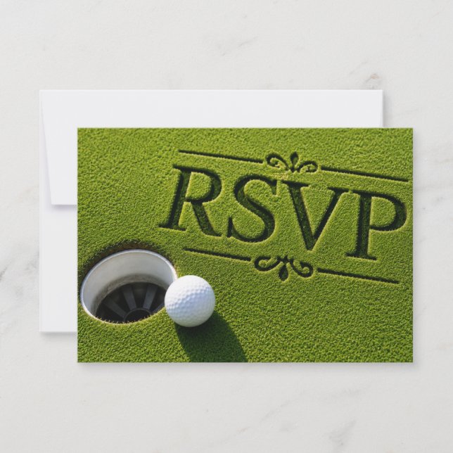 Carte de réponse RSVP Golf Mariage Carte postale  (Devant)