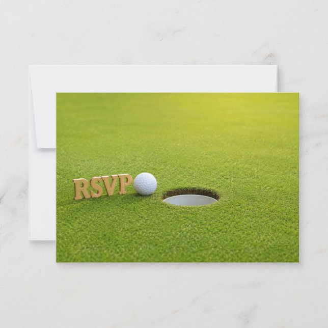 Carte de réponse RSVP Golf Mariage Carte postale  (Devant)