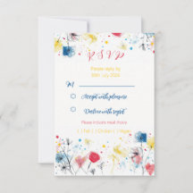 Carte de réponse RSVP - gribouillage milieu de siè